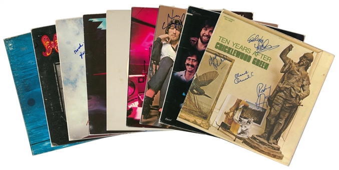 Lot of (9) Hard Rock & Roll Musicians Single/Multi Signed Album Covers (JSA)